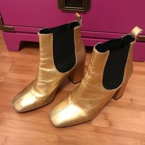Women's Metallic Maria Flared Chelsea Boots